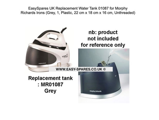 Advertisement for EasySpares UK replacement water tank for Morphy Richards irons on a white background.