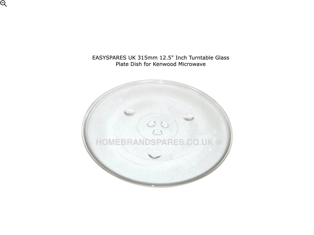 Easyspares 315mm 12.5" Inch Turntable Glass Plate Dish for Kenwood Microwave