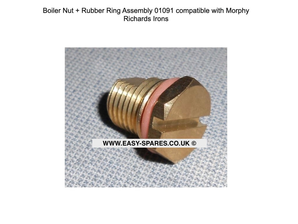 Boiler Nut + Rubber Ring Assembly 01091 compatible with Morphy Richards Irons