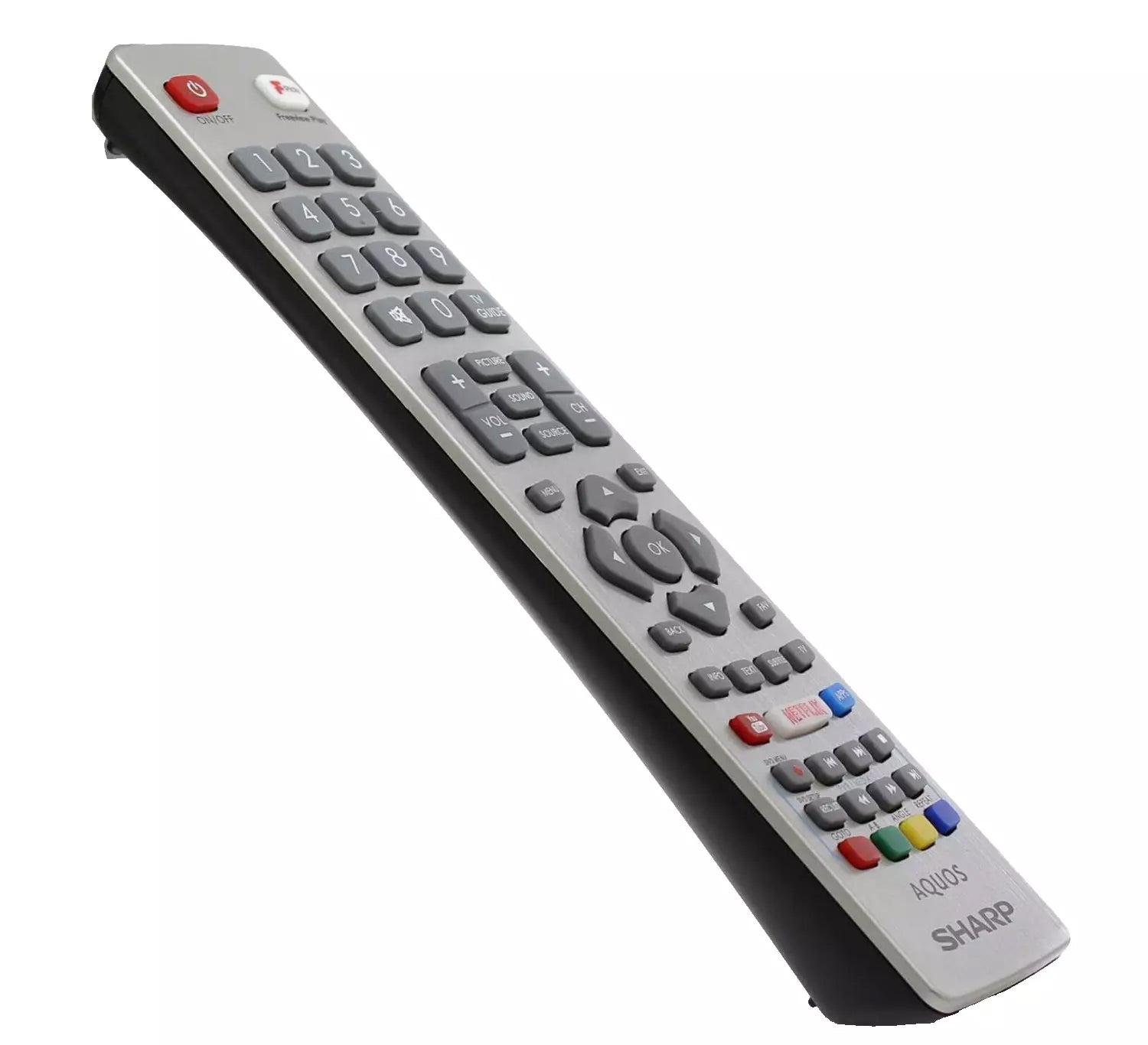Sharp remote control on a white background
