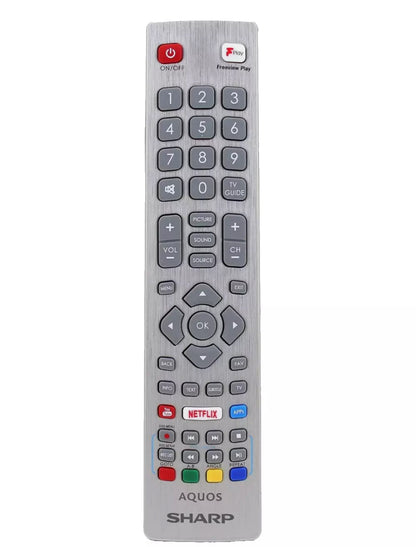 Sharp Aquos TV remote control on a white background