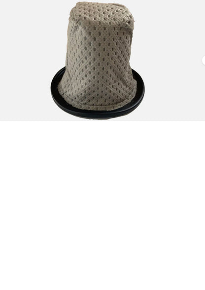 Cloth filter with a black rim on a white background
