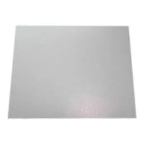 Metallic silver sheet on a white background