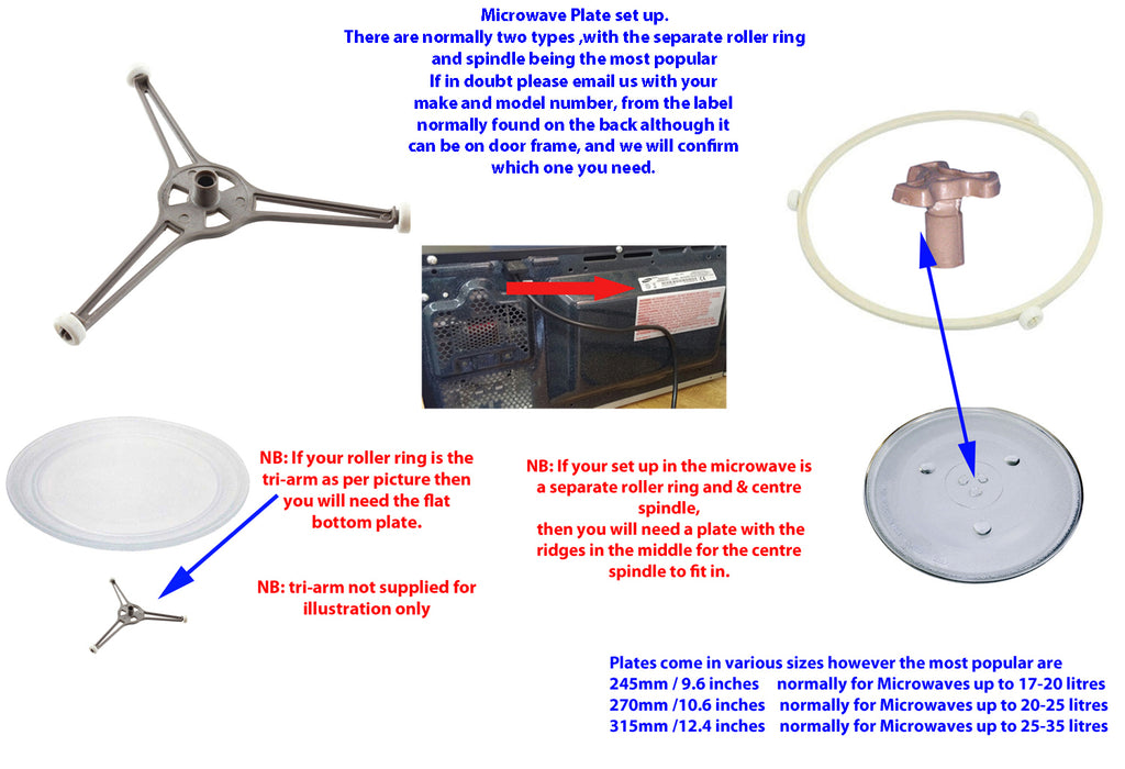Easyspares UK 270mm Microwave Turntable Glass Plate with 6 Fixers for Swan, LG Bosch Daewoo, Kenwood Microwave Ovens